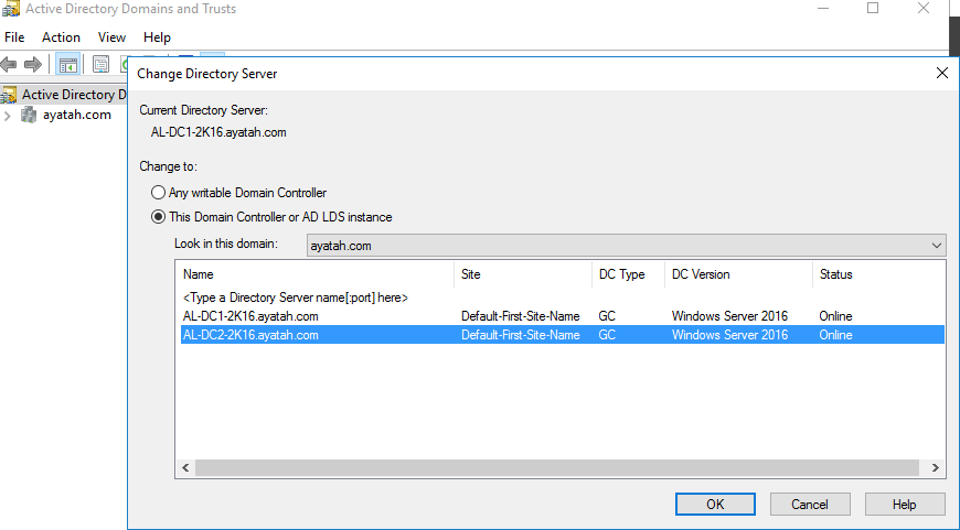 تغيير موضع الأتصال الى DC2  