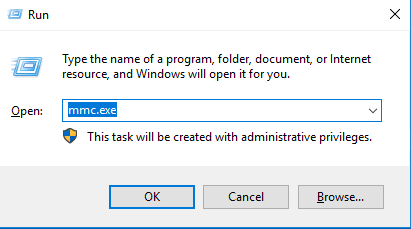 فتح نافذة mmc 
