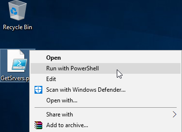 powershell run with 