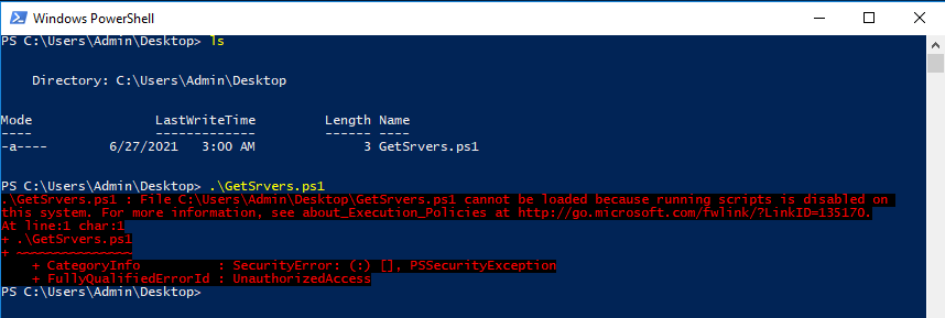 run powershell script 