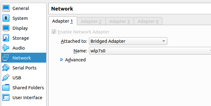 centos bridged adapter 